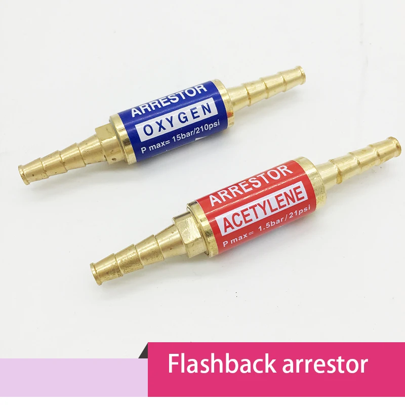 

1pair Professional Oxygen Acetylene Flashback Arrestor Check Valve Flame Buster For Pressure Reducer Regulator hose tube