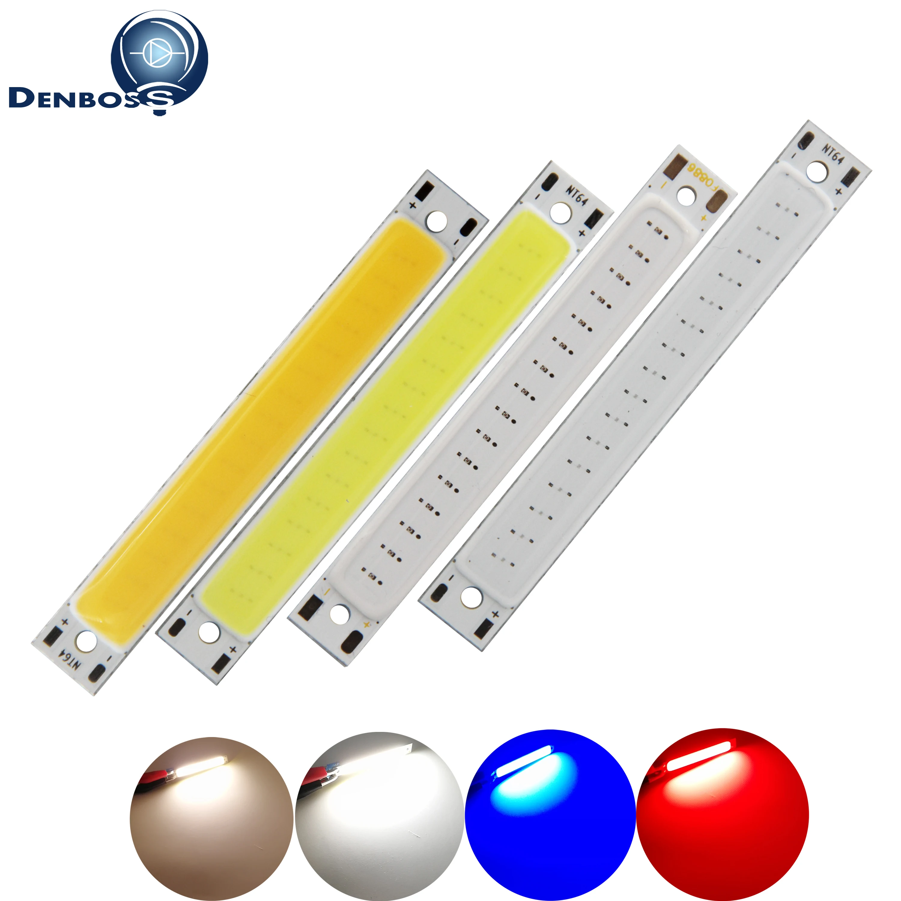 big promotion 60x8mm COB LED Strip 3W 2V 3V DC for work lamp DIY Bike light Bulb Warm White Blue Red led cob tubes Light source