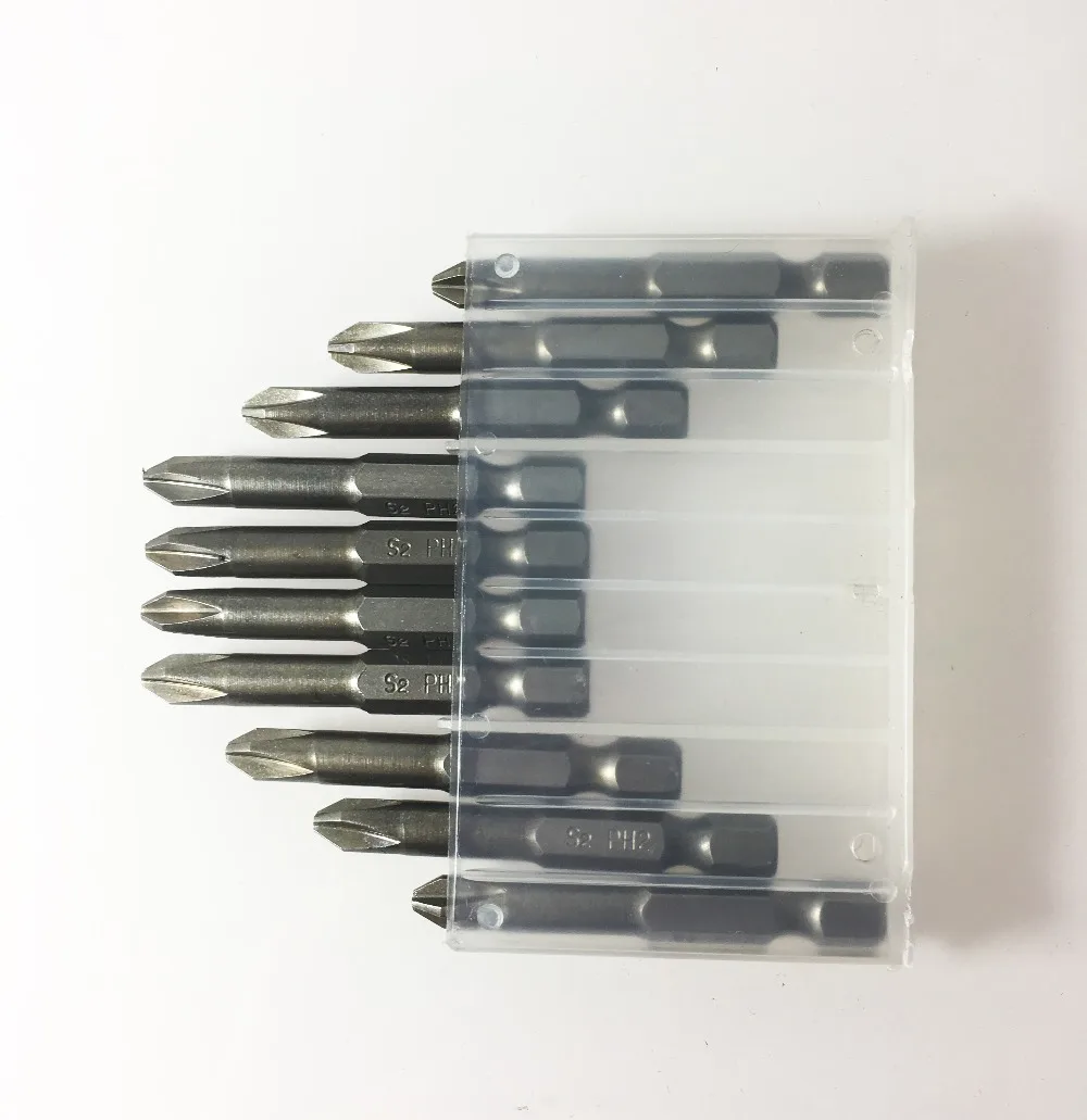 10 pcs 1/4 "Bor Bits PH2 S2