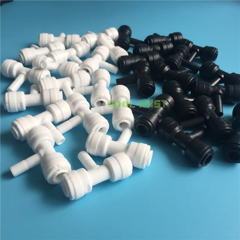 S124 Water purifier accessories T-type plug 2 points positive Tee connectors slip lock Three-way plugs 50pcs/lot