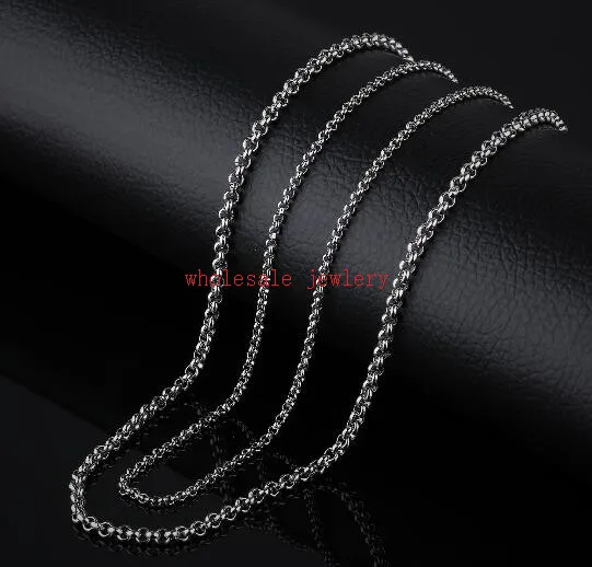 

Women in bulk 10meter/lot Stainless steel 3mm/4mm Round Rolo Chain jewelry Finding Marking Chain DIY