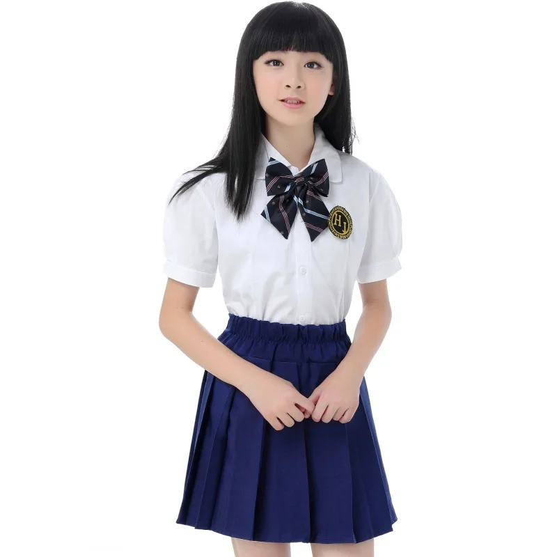 Meisjes Japanse School Uniform 4 stks Student School Pak Primaire Tiener Sailor College Windstrap Uniform Vrouwelijke Plus Size D-0298