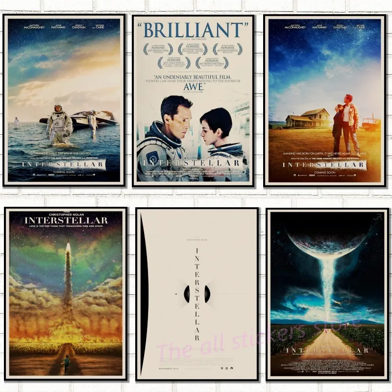 Retro Movie Poster Interstellar Kraft Paper Decorative Painting Core Wallpaper Mural Stickers/5051