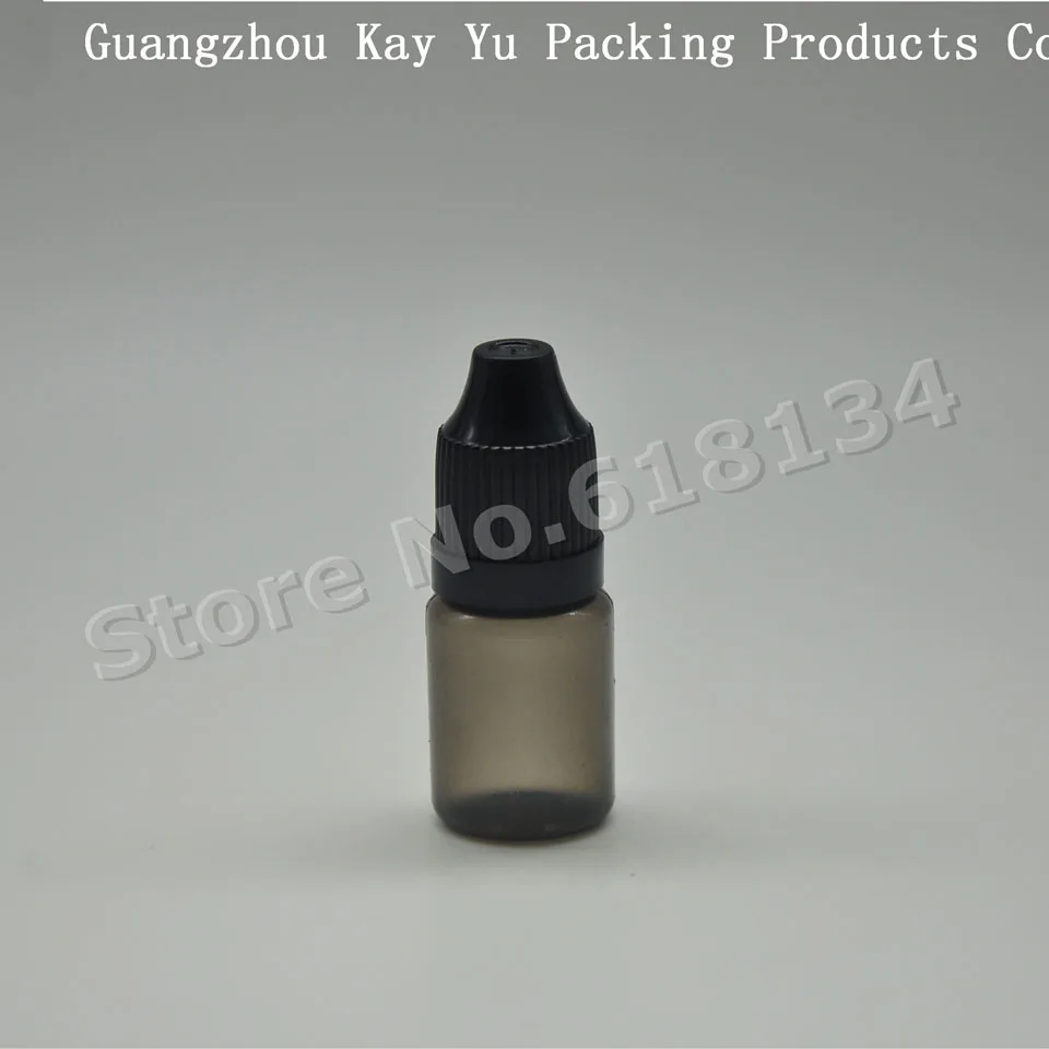 Black color enviromental protected 5ml plastic dropper bottle with childproof cap