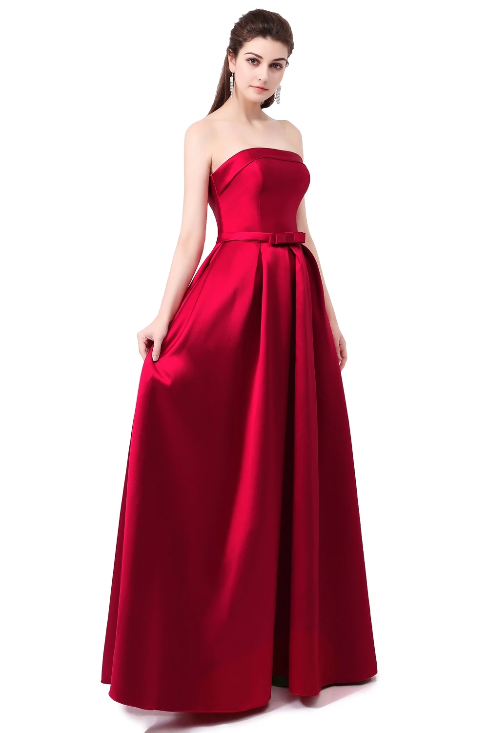 Vestido SSYFashion Formatura Bridal Strapless Sleeveless Wine Red Danni Slim Long Prom Dress Custom Party Formal Evening Gown