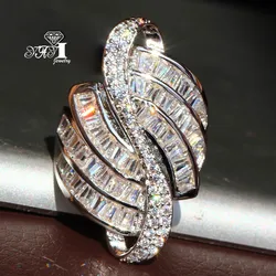 Luxury YaYI Jewelry Fashion  Princess Cut 6.8 CT White Zircon Silver Color Engagement Rings Wedding Rings Party Rings For Woman