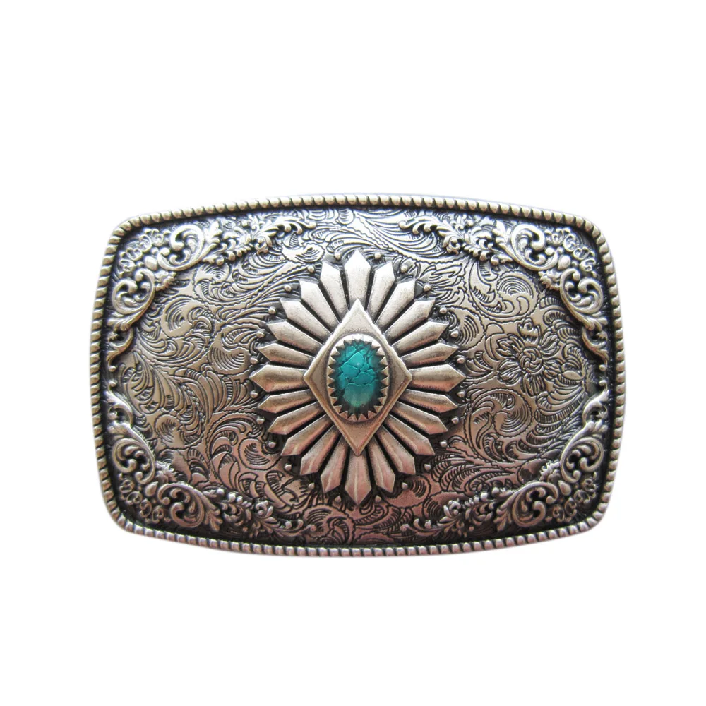 New Vintage Silver Plated Southwest Enamel Totem Rectangle Belt Buckle also Stock in US WT144SL