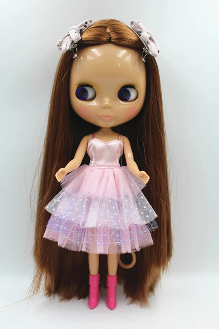 Blygirl Doll Light brown hair Blythe Doll body Fashion Can refit makeup Fashion doll Wheat muscle