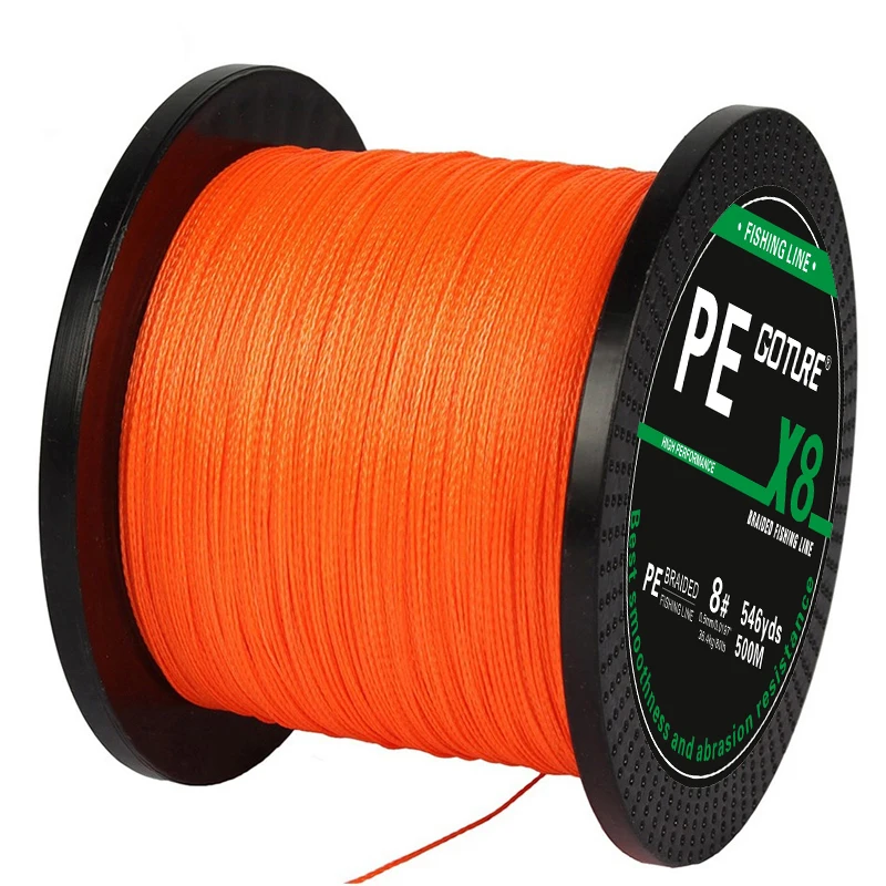 Goture 8 STRANDS 500m PE Braided Fishing Line Super Strong Japan Multifilament Fishing Line 17 22 30 39 45 51 55 74 87 108LB