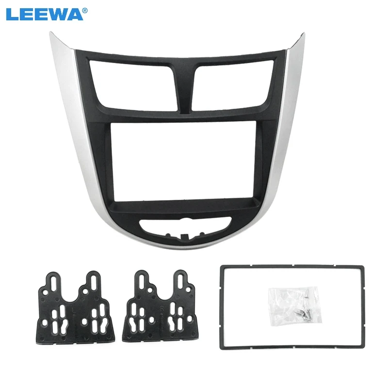 LEEWA Car refitting DVD frame,DVD panel,Dash Kit,Fascia,Radio Frame,Audio frame for 2010 HYUNDAI VERNA,I25,Accent,Solaris,2DIN