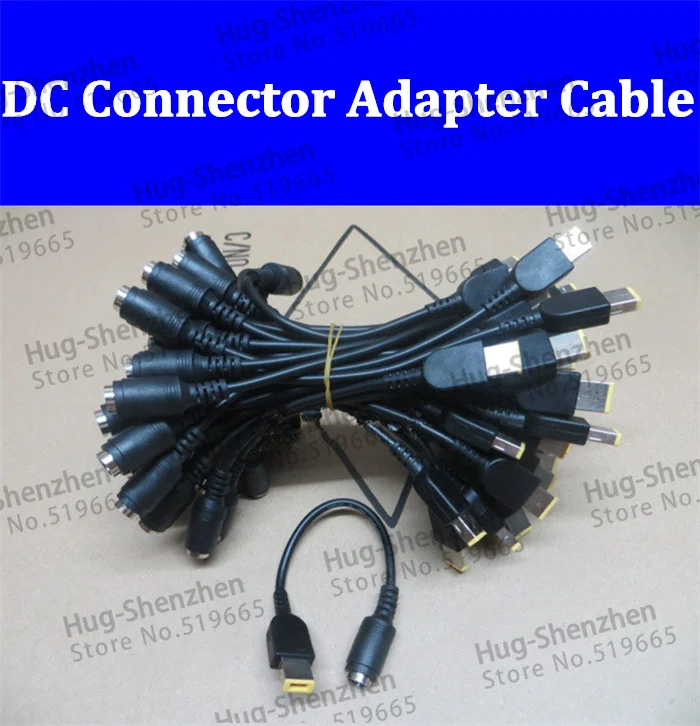 

50pcs dc adapter convertor connector dc power cable 7.9 female jack to Rectangle male plug for lenovo thinkpad