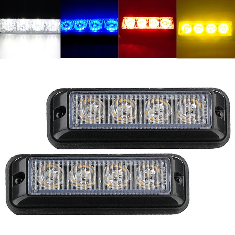 

Car Truck 4 Car LED Emergency Beacon Traffic Warning Light Bar Day Light 12V 24V Strobe Flash light Lamp DRL 16Modes Hazard SUV