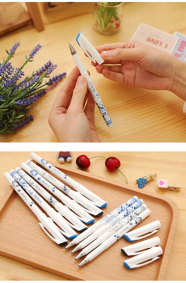 4 Pcs/Lot Classic China-Style 0.5mm Needle-Tip Gel Pen for School Stationery & Office Supply