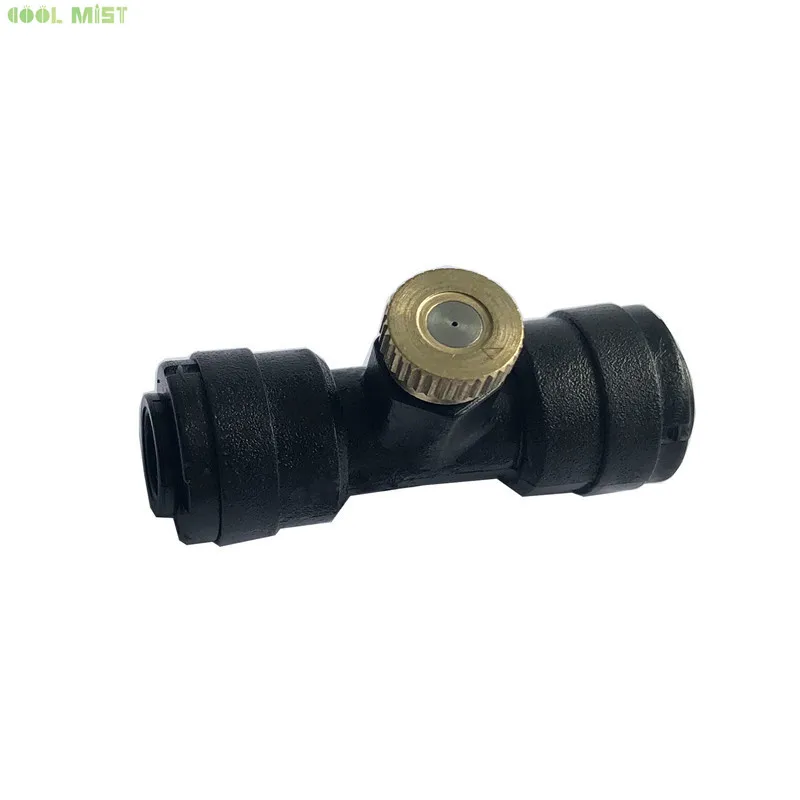 S074 Low Pressure Water Fog Misting Brass Cooling Fan Nozzle 10pcs Plus Quick Connector Fitting 10pcs and Plugs 2pcs