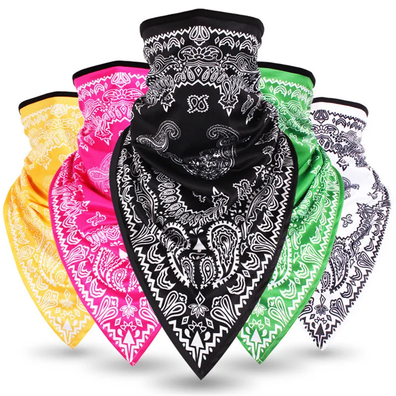 2024 Fashion Hip Hop Design Cashew Flower Triangle Magic Scarf Bandana Street Skateboard Face Mask Neck Scarf Bicycle Scarf Mask