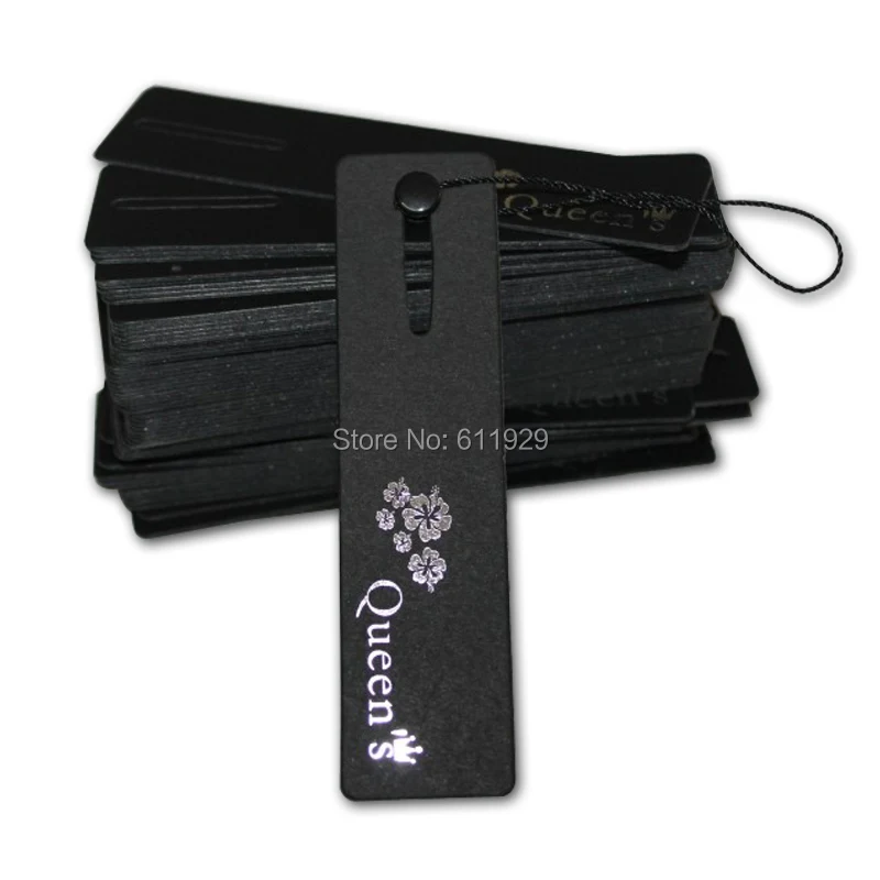 Customized black matte cardboard hang tag/paper swing tag/clothing silver stamped tags/clothing labels/logo 1000 pcs a lot