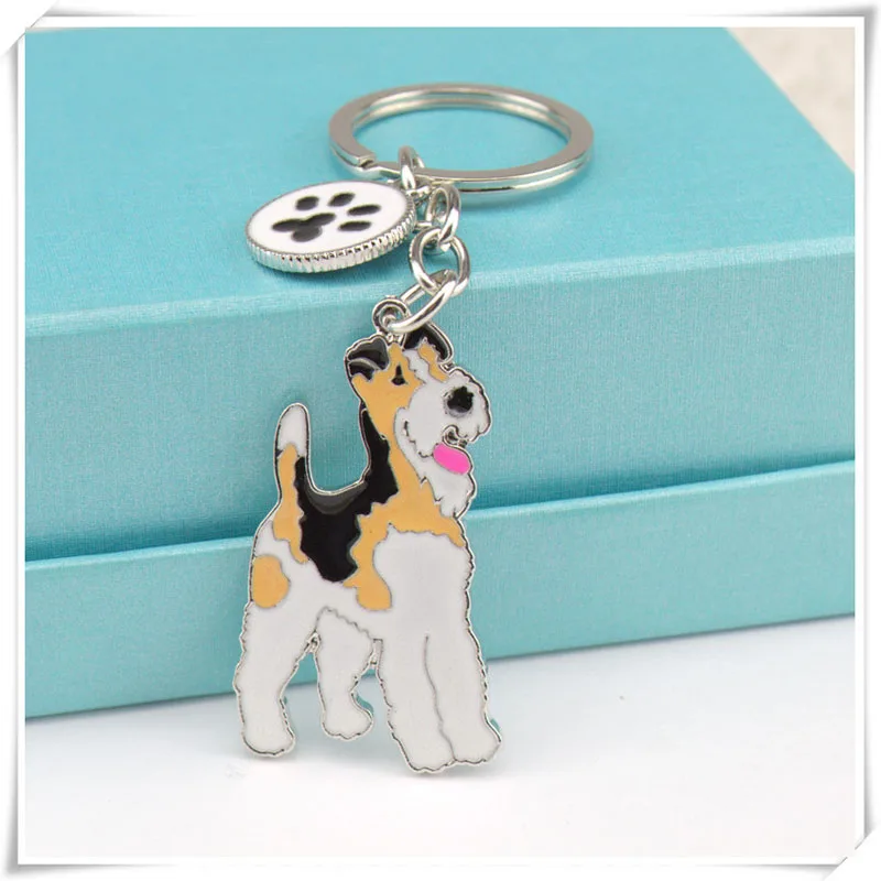 Lovely Terrier key chain dogs key chain Fashion jewelry pet animal pendants gifts for best friends metal car key ring