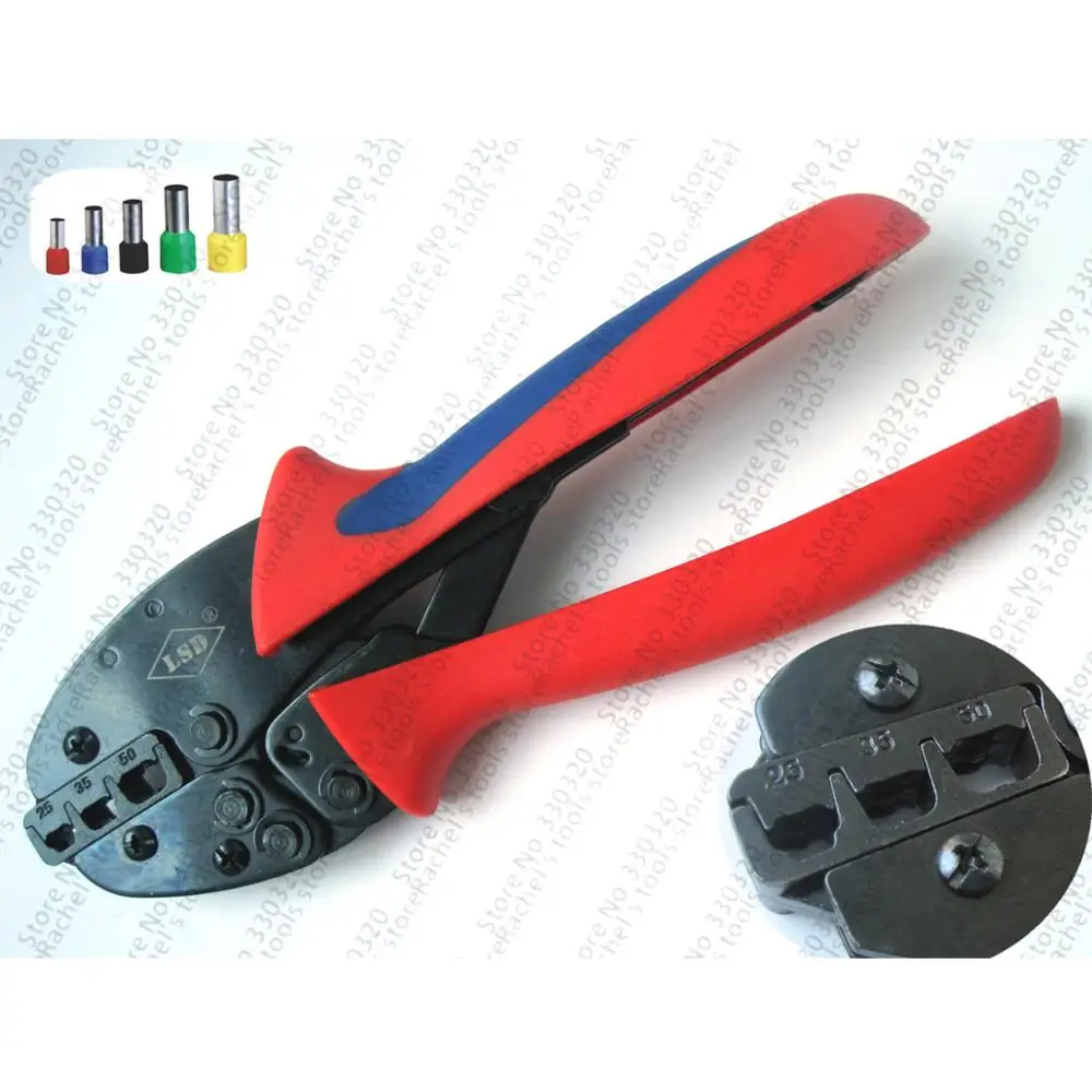 Ratchet crimping tool for cable ferrules 25-50mm2 4-1AWG S-2550EF,bootlace ferrule crimping plier