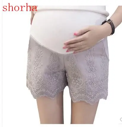 

New black and pink Maternity High Waist Women Shorts for Spring Summer lace Shorts Pregnant Women Short Trousers M-XL