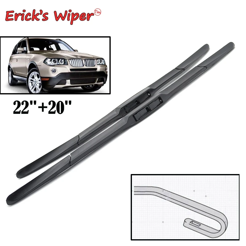 

Erick's Wiper LHD Front Hybrid Wiper Blades For BMW X3 E83 2004 - 2010 Windshield Windscreen Window Car Rain Brushes 22"+20"