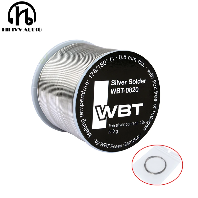 HIFI Audio Electronic Accessories DIY Welding line 100% Original WBT-0820 0.8mm 4% Ag silver solder tin wire Germany WBT 0820