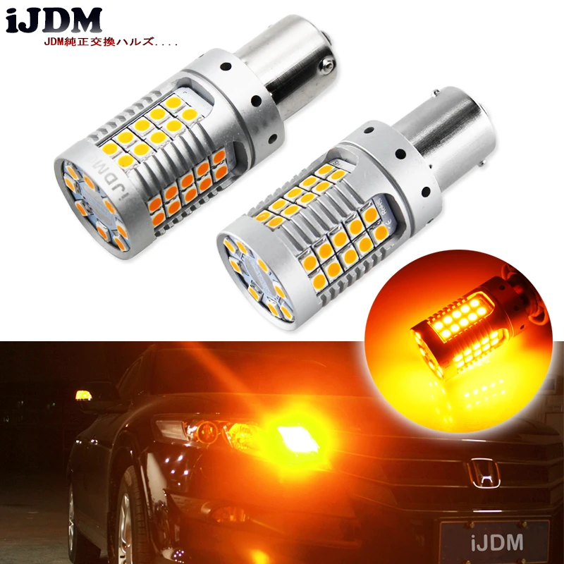 iJDM Car 1156 LED No Hyper Flash Amber Yellow 3030 LED 7506 P21W BA15S LED Bulbs For car Turn Signal Lights ,Canbus Error Free