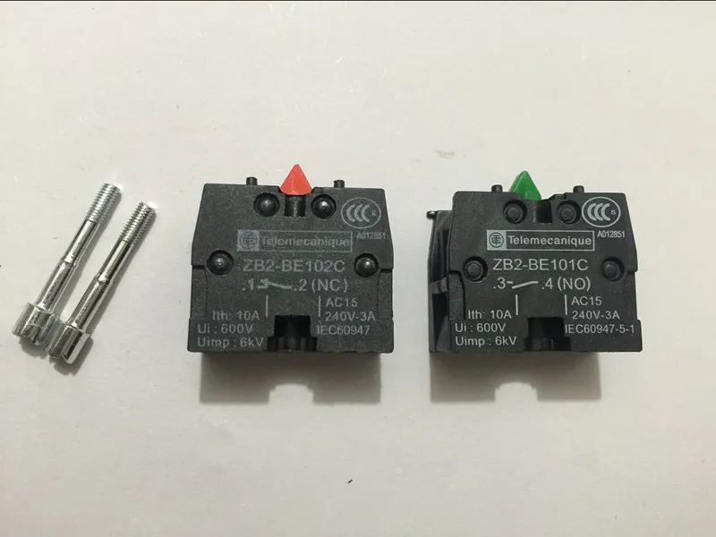 10pcs TELEMECANIQUE ZB2-BE101C NO ZB2-BE102C NC Contact Block Replaces TELE 10A 400V