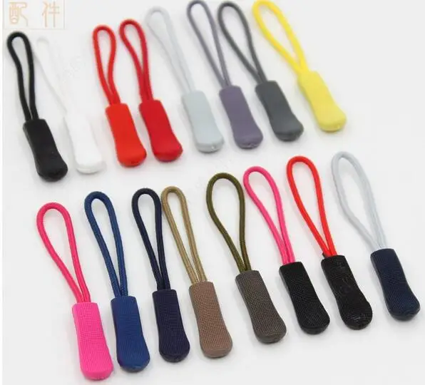 

1000pcs injection molding Zip Puller with string Zipper Pulls Cord Replacement fastener Slider Jacket Backpack