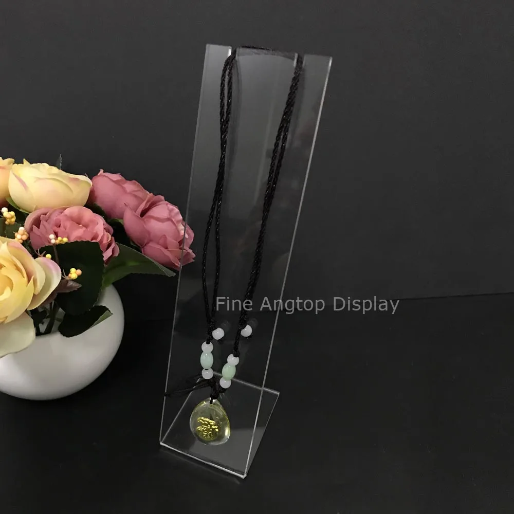 5pcs/lot Fashion Acrylic Necklace Pendant Display Jewelry Ornaments Stand Holder Clear Retail Shelf Price