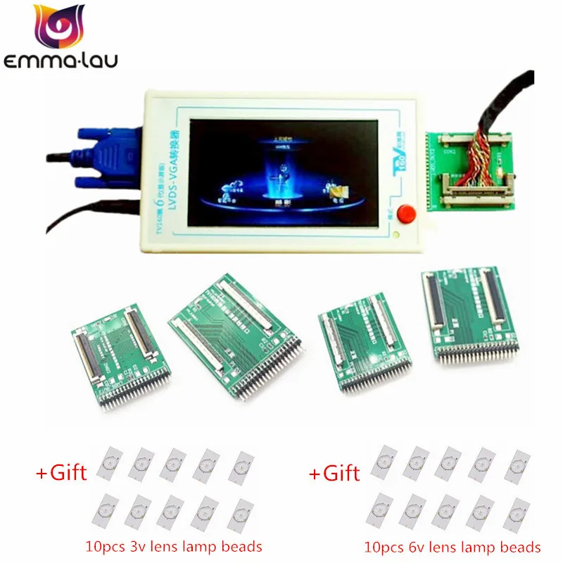 Official TV160 LVDS Turn VGA Converter (With LCD Screen Display Version) LCD/LED TV Motherboard Tester Tool + 5 Adapter Planes