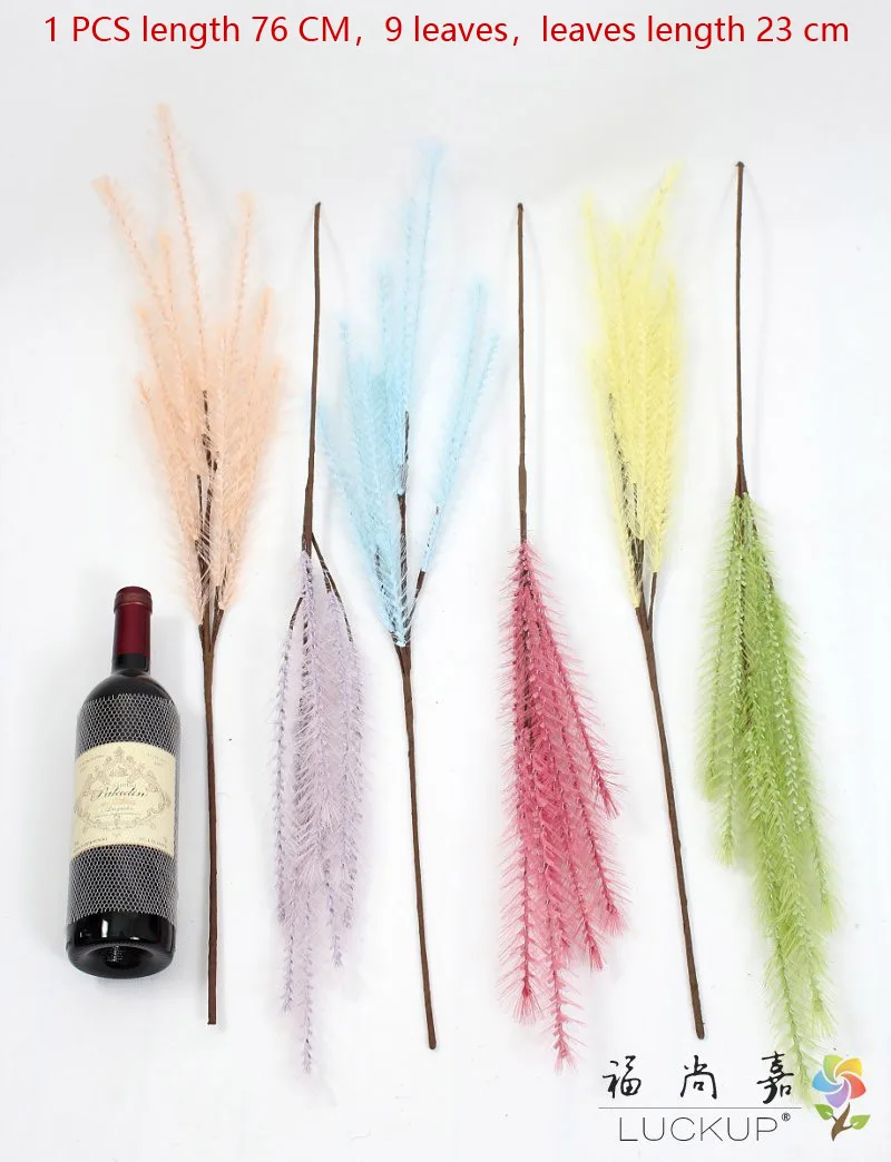 1 PCS 76 cm Lovely Artificial Ear of Wheat Fabric Feather Grass Home Wedding Party Decoration 6 Colors Available F479