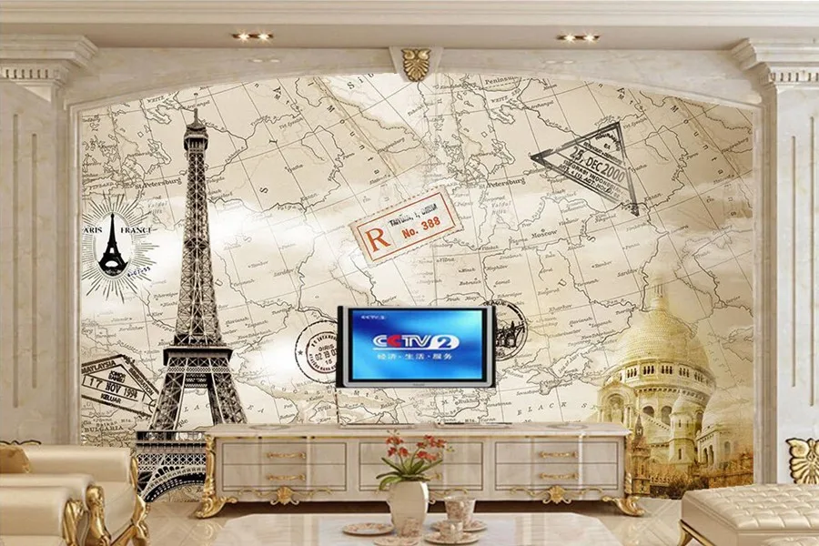 

Large murals,Classic European tower map wallpaper,living room sofa TV wall bedroom 3d wall murals wallpaper papel de parede