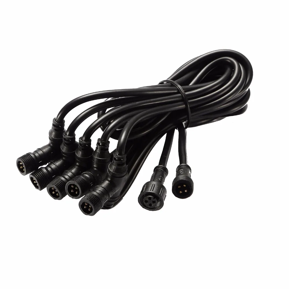 Waterproof Rating IP67 UL2464 Wire Black PC 3M Single Color Lights 2 PIN/RGB Color Lights 4 PIN T Connect Cable