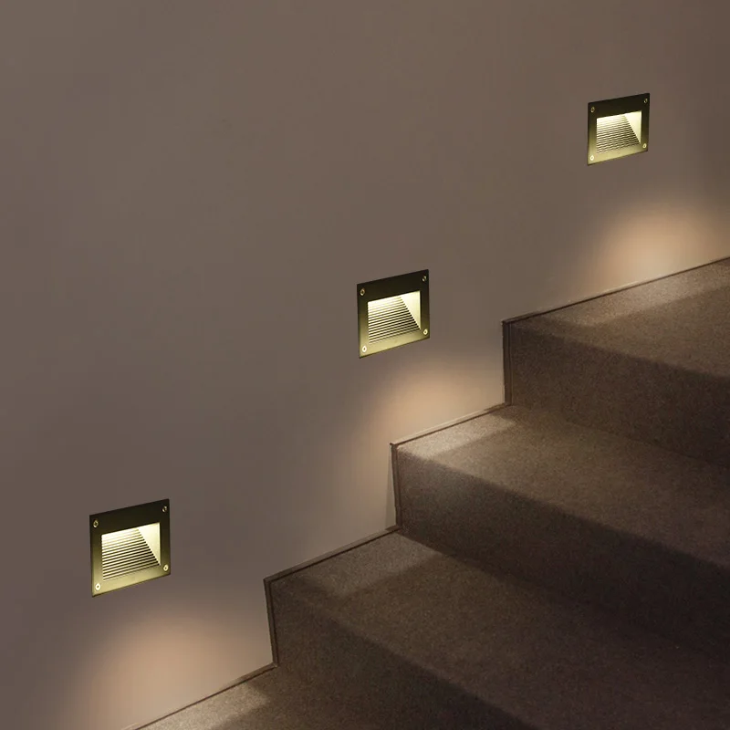 Imagem -03 - Livre Led Passo Luz à Prova Impermeável Água Luz da Escada Parede Embutida Subterrânea Enterrada Lâmpada Iluminação Deck Footlights Ac85265v 5w 10 ao ar