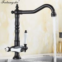 Kitchen Sink Mixer Faucets Multi Color Hot And Cold Deck Mounted 360 Degree Rotation Dual Handle Kitchen Mixer Crane WB1218