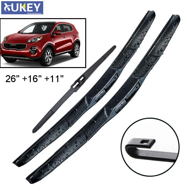 Xukey Front Rear Windscreen Wiper Blades Set For Kia Sportage QL 2016 2017 2018 2019 26\