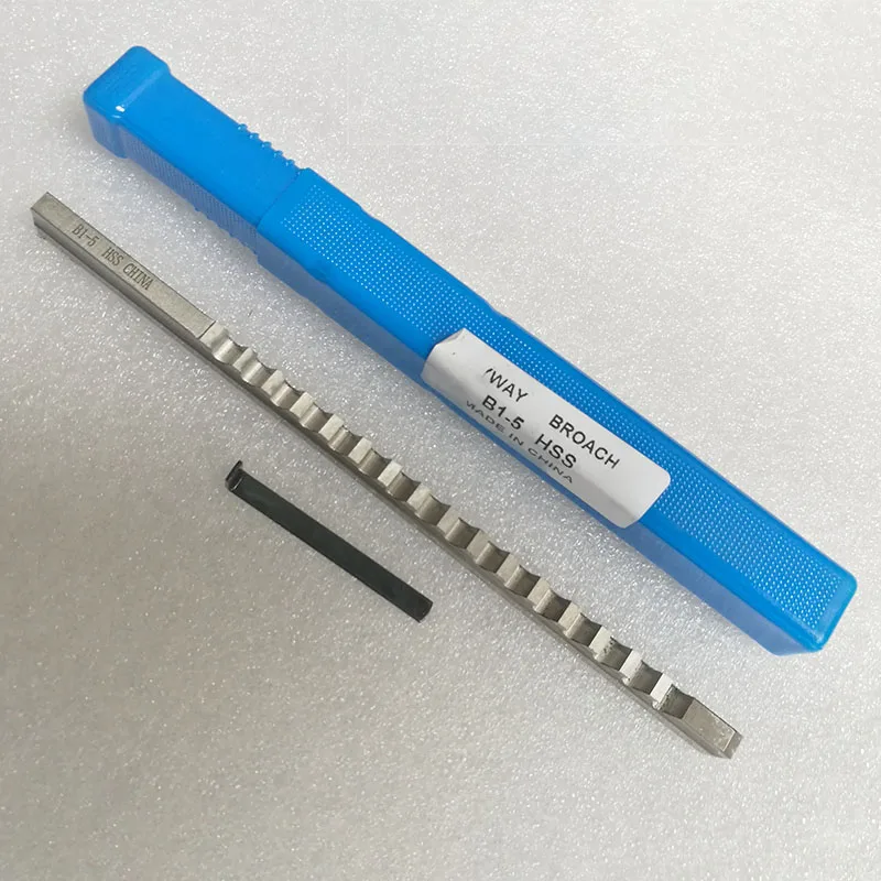 5mm B1 Push-Type Keyway Broach Metric Sized with Shim High Speed Steel Cutting Tool for CNC Machine