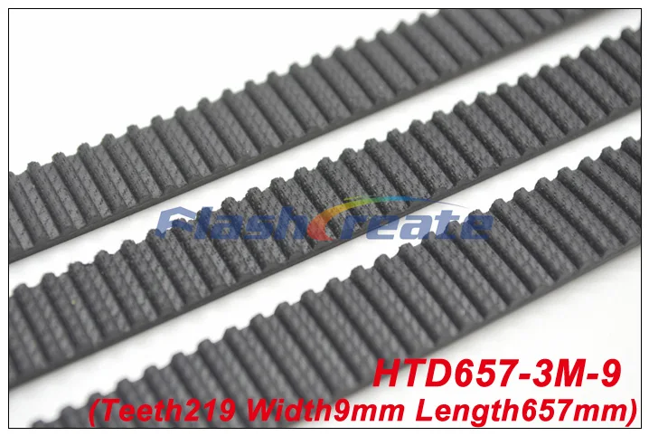 5pcs HTD3M belt 657 3M 9 Length=657mm Width=9mm Teeth=219 3M timing belt rubber closed-loop belt 657-3M Free shipping