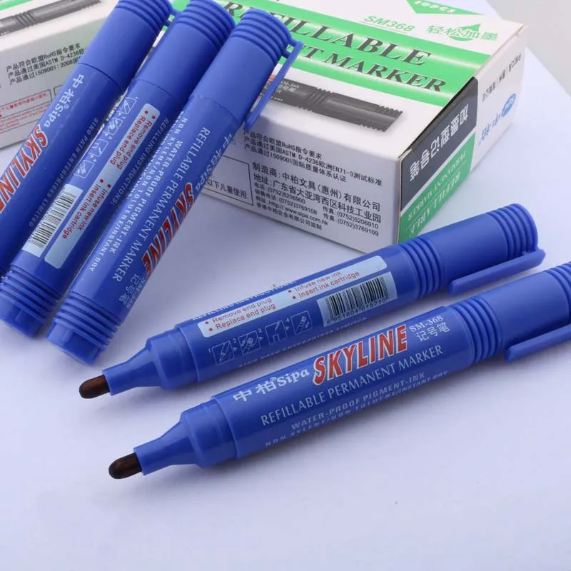 2pcs Red blue black Oil Waterproof Fast  Drying Permanent Art Markers Pen