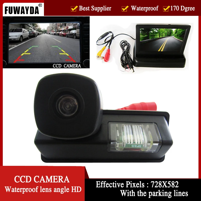 FUWAYDA Color Car Rear View Camera for Nissan Maxima Cefiro Teana Paladin Tiida Sylphy ,with 4.3 Inch foldable LCD TFT Monitor