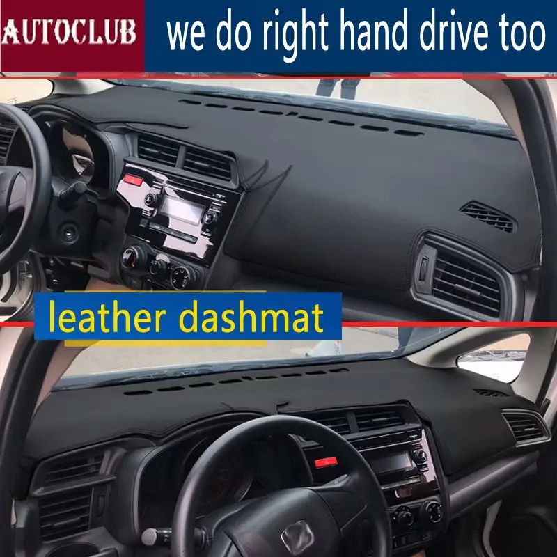 

For Honda Fit Jazz 2014 - 2020 GK5 GK Leather Dashmat Dashboard Cover Pad Dash Mat SunShade Carpet Cover 2015 2016 2017 2018