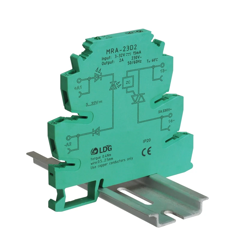 MRA-23D2 3-32VDC Input 3-32 VAC Output 220v 2A Solid State Relay Module Ultra Thin Port 220V Mini Modular Relay SSR