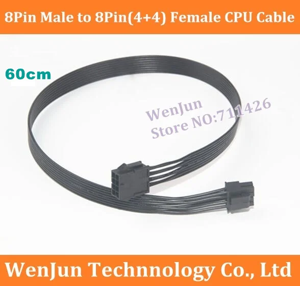 

50PCS/LOT New & High Quality 8Pin female to 8-Pin(4+4) male CPU Power extension Adapter Cable