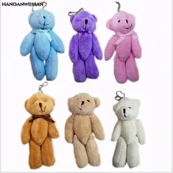 Peluche de oso de peluche con nudo, lazo de oso, ramo de dibujos animados, muñeco de peluche, colgante directo de fábrica, 13Cm, 1 pieza, novedad