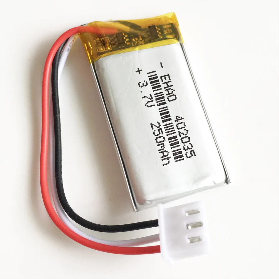 3.7V 250mAh litowo-polimerowa LiPo akumulator 402035 JST XHR 2.54mm 3pin złącze do GPS Mp3 GPS Bluetooth inteligentny zegarek