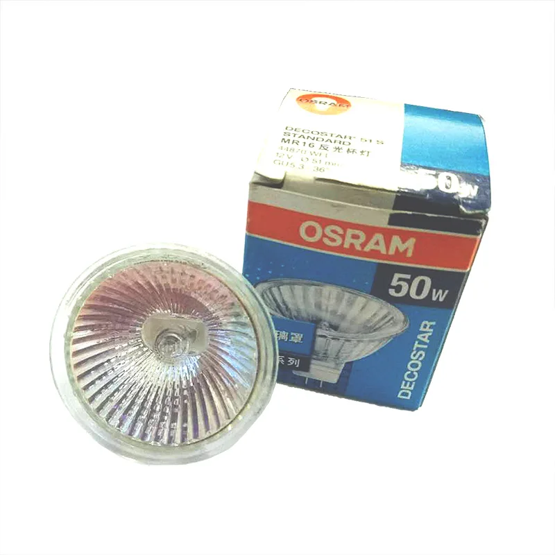 For 2 pcs/lot,OSRAM DECOSTAR 51S,44870WFL12V 50W GU5.3 Bulb,44870 WFL 12V50W Halogen Lamp,DECO Cover MR16 Light