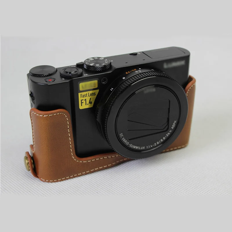 Etui ze skóry PU do Panasonic LX10 LUMIX LX15 DMC-LX10 kamera półtorebka obudowa dolna