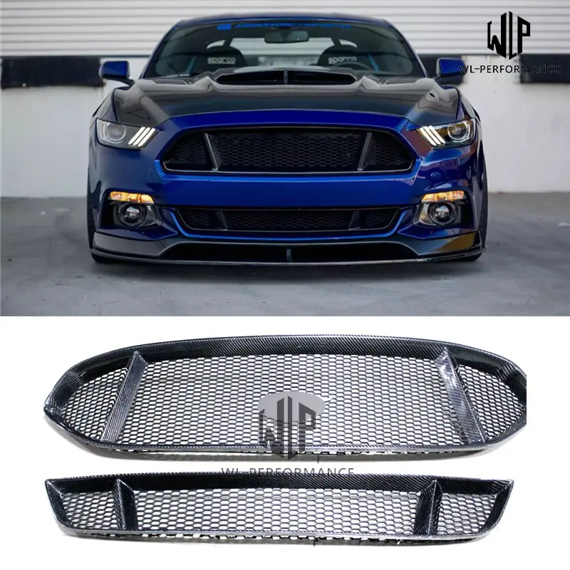 New Mdo Carbon Fiber Front Grille Around Trim Racing Grills Trim For Ford Mustang Car Styling 13-16