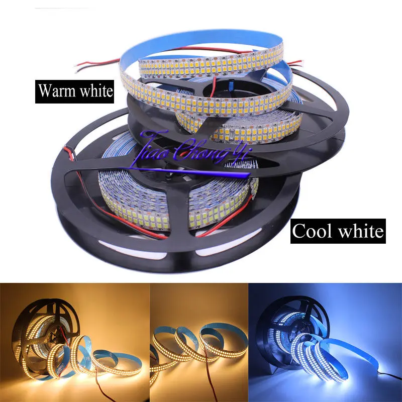 5M Super bright 480LEDs/m 2400LEDs/5m 2835 warm white/cool white 12V Double Row Flexible LED strip