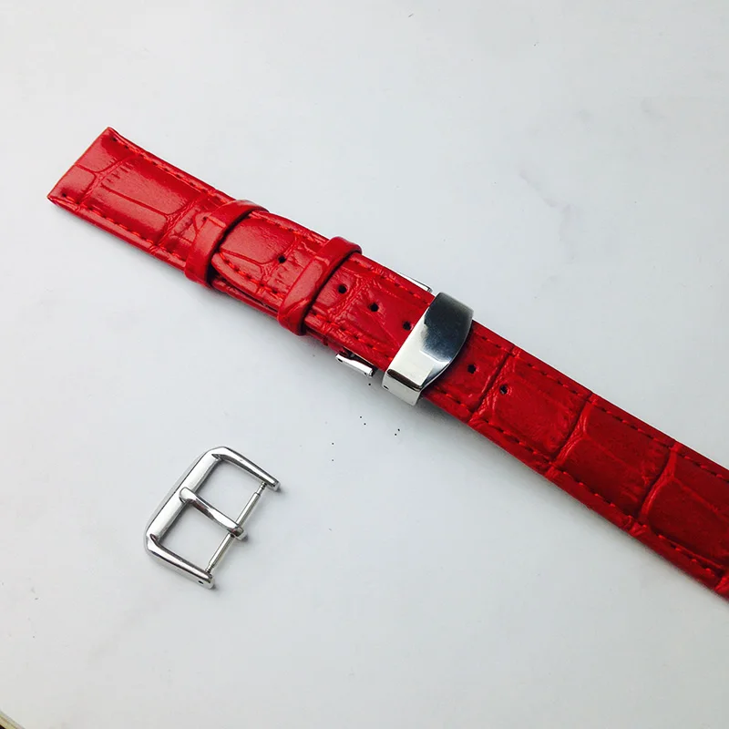 MEIKANGHUI Watchband 14 15 16 17 18 19 20 mm Soft Calf Genuine Leather Watch Strap Alligator Grain Watch Band for Tissot Seiko